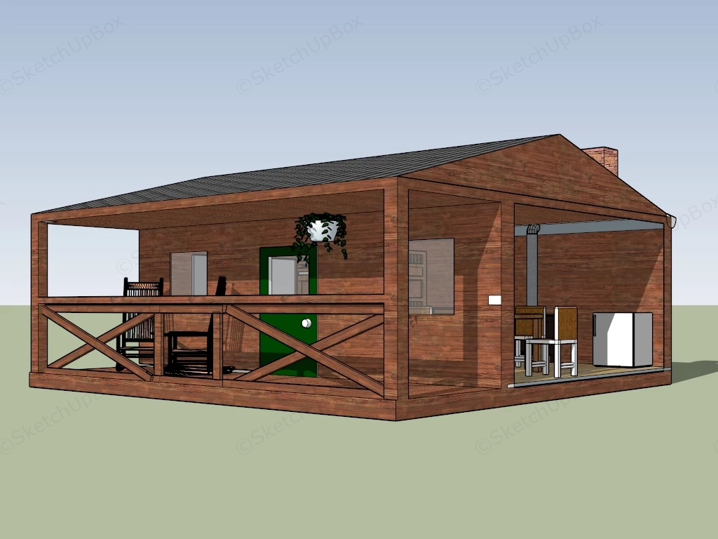 Old Small Farmhouse sketchup model preview - SketchupBox