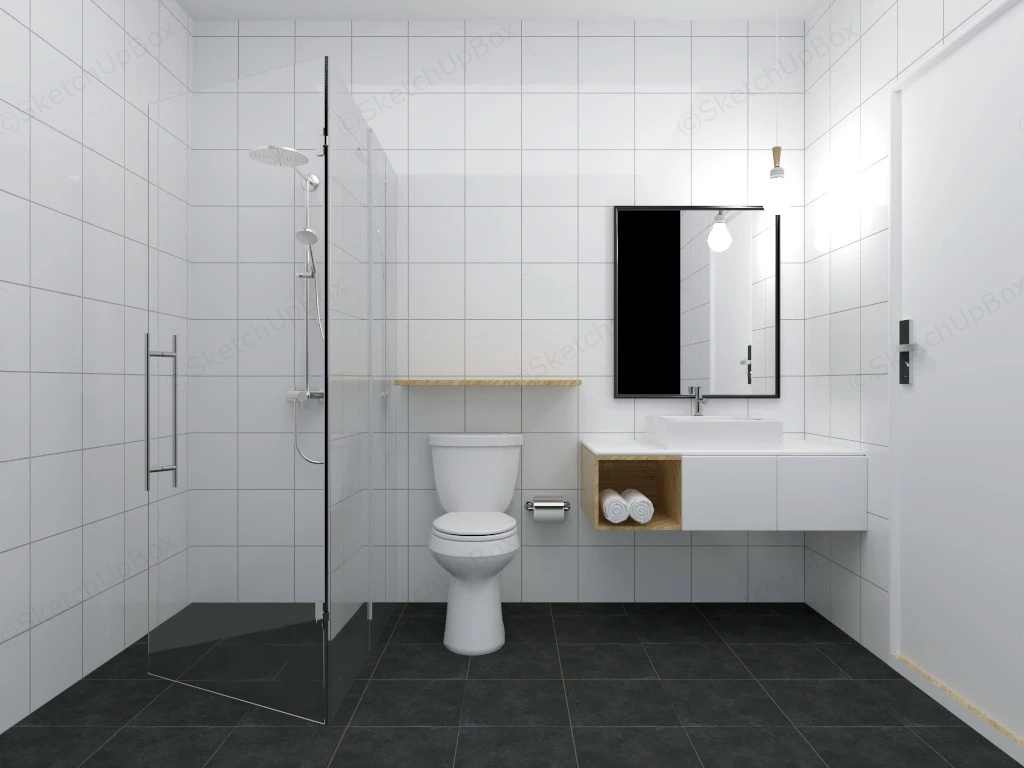 Retro Small Bathroom sketchup model preview - SketchupBox