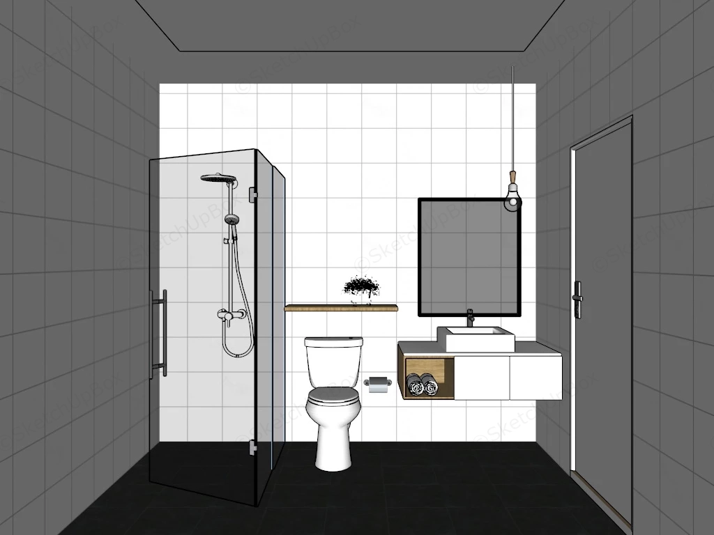 Retro Small Bathroom sketchup model preview - SketchupBox