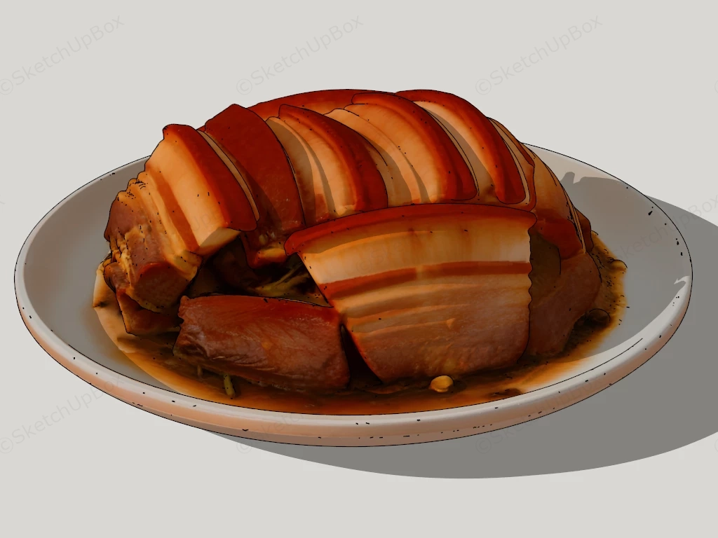 Chinese Braised Pork sketchup model preview - SketchupBox