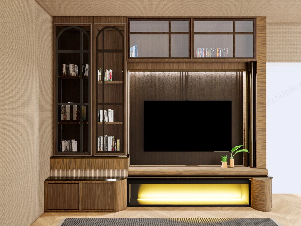 TV Unit For Small Space sketchup model preview - SketchupBox