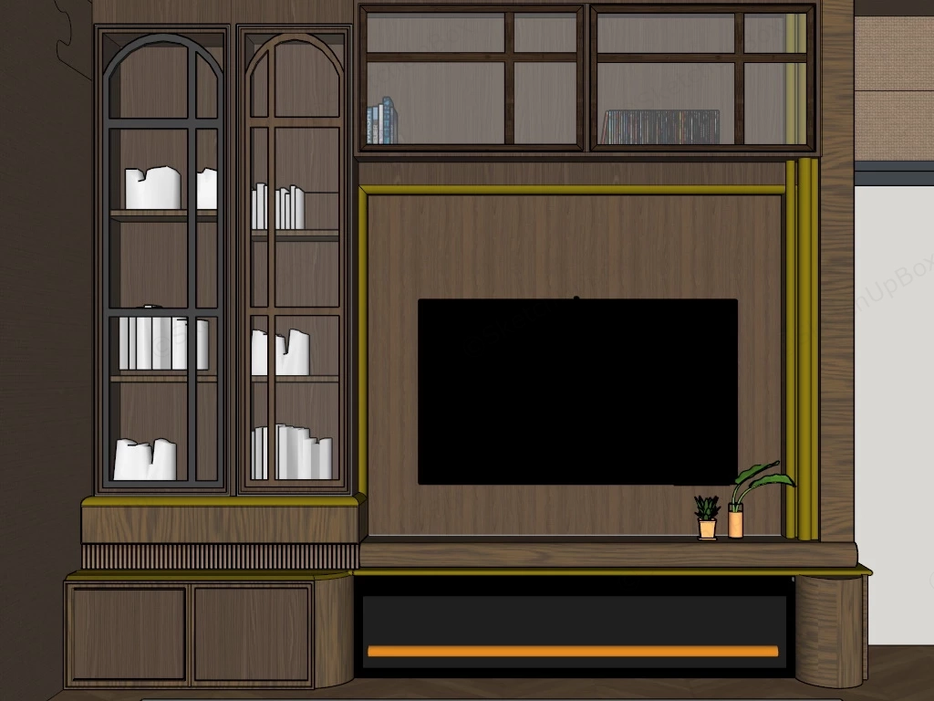 TV Unit For Small Space sketchup model preview - SketchupBox