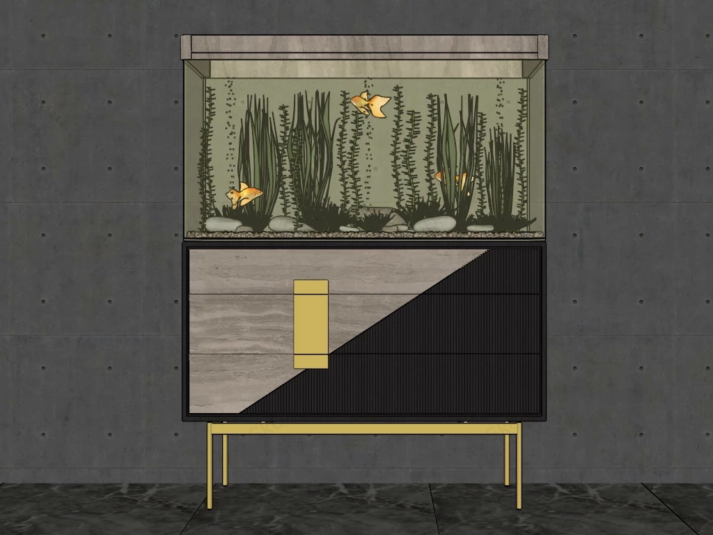 Goldfish Aquarium sketchup model preview - SketchupBox