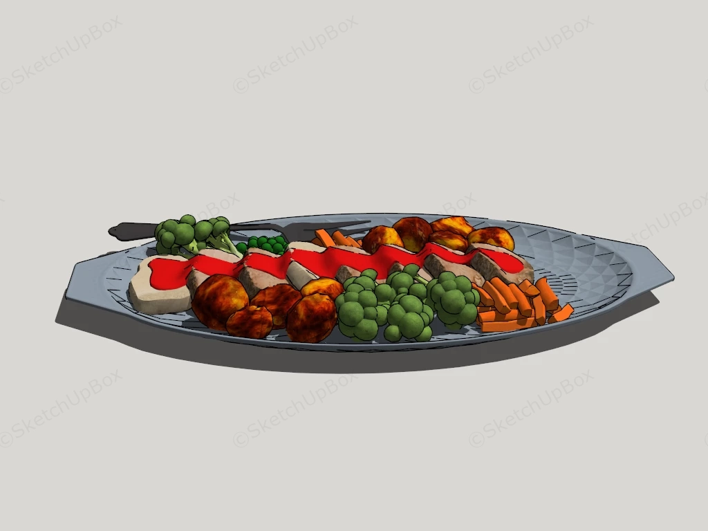 Healthy Fitness Meal sketchup model preview - SketchupBox
