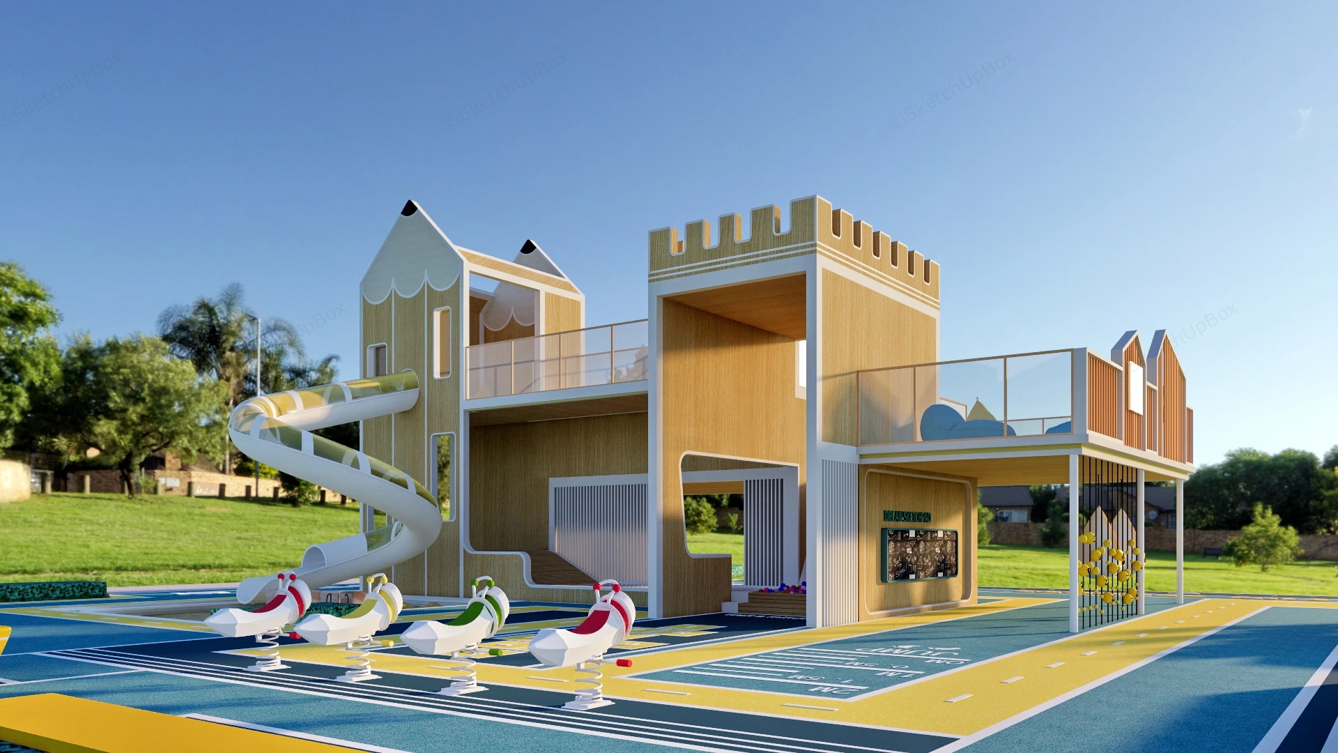 Child Care Playground Design sketchup model preview - SketchupBox