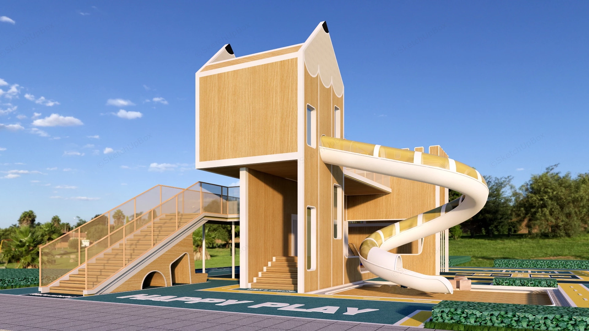 Child Care Playground Design sketchup model preview - SketchupBox