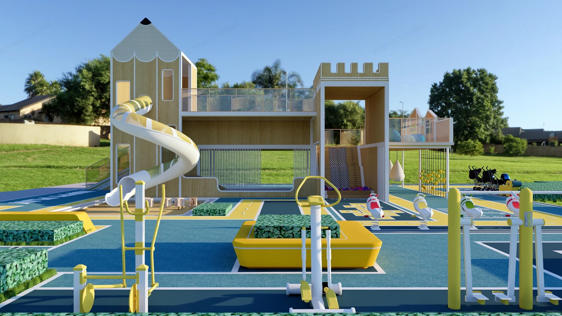 Child Care Playground Design sketchup model preview - SketchupBox
