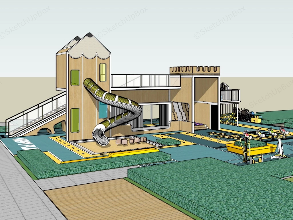 Child Care Playground Design sketchup model preview - SketchupBox