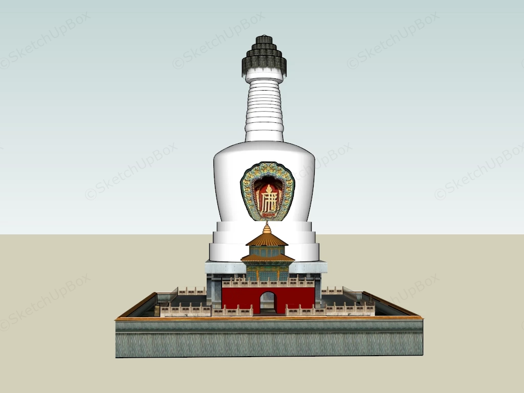 Indian Buddhist Pagoda sketchup model preview - SketchupBox