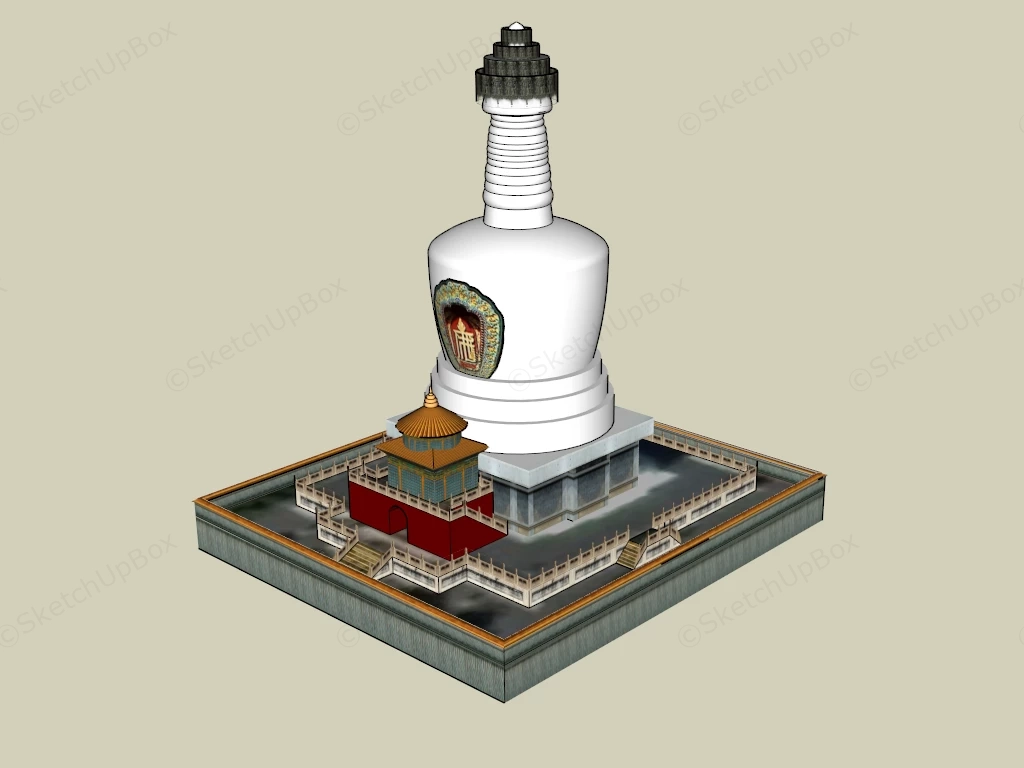 Indian Buddhist Pagoda sketchup model preview - SketchupBox