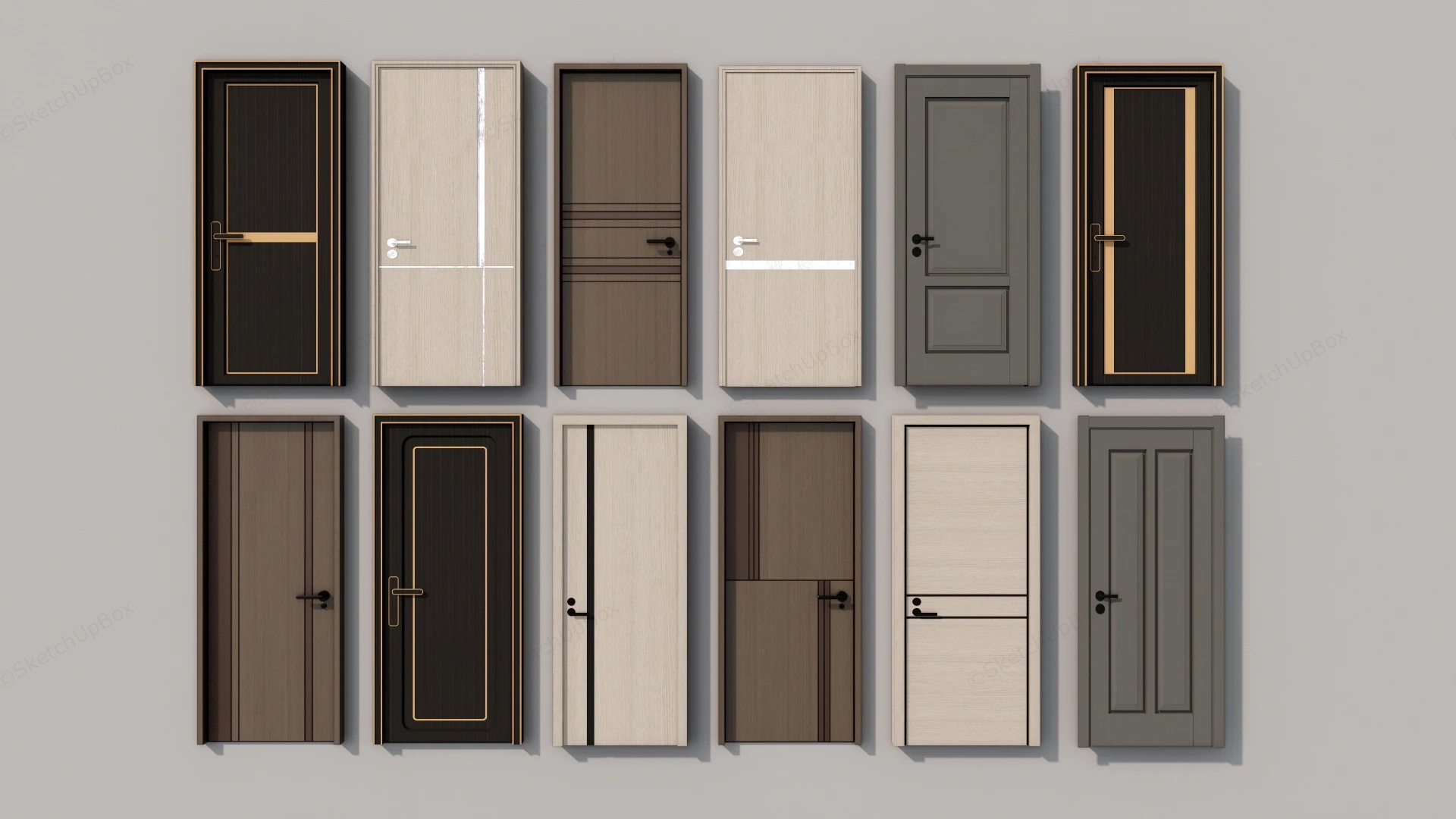 Contemporary Interior Doors sketchup model preview - SketchupBox