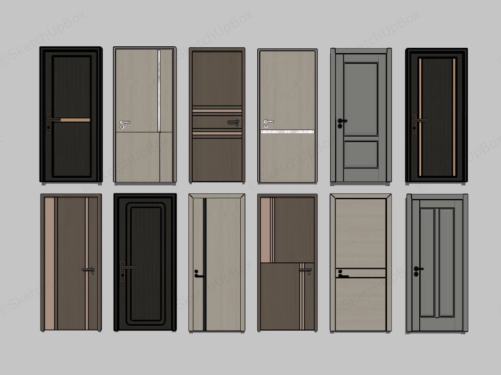 Contemporary Interior Doors sketchup model preview - SketchupBox