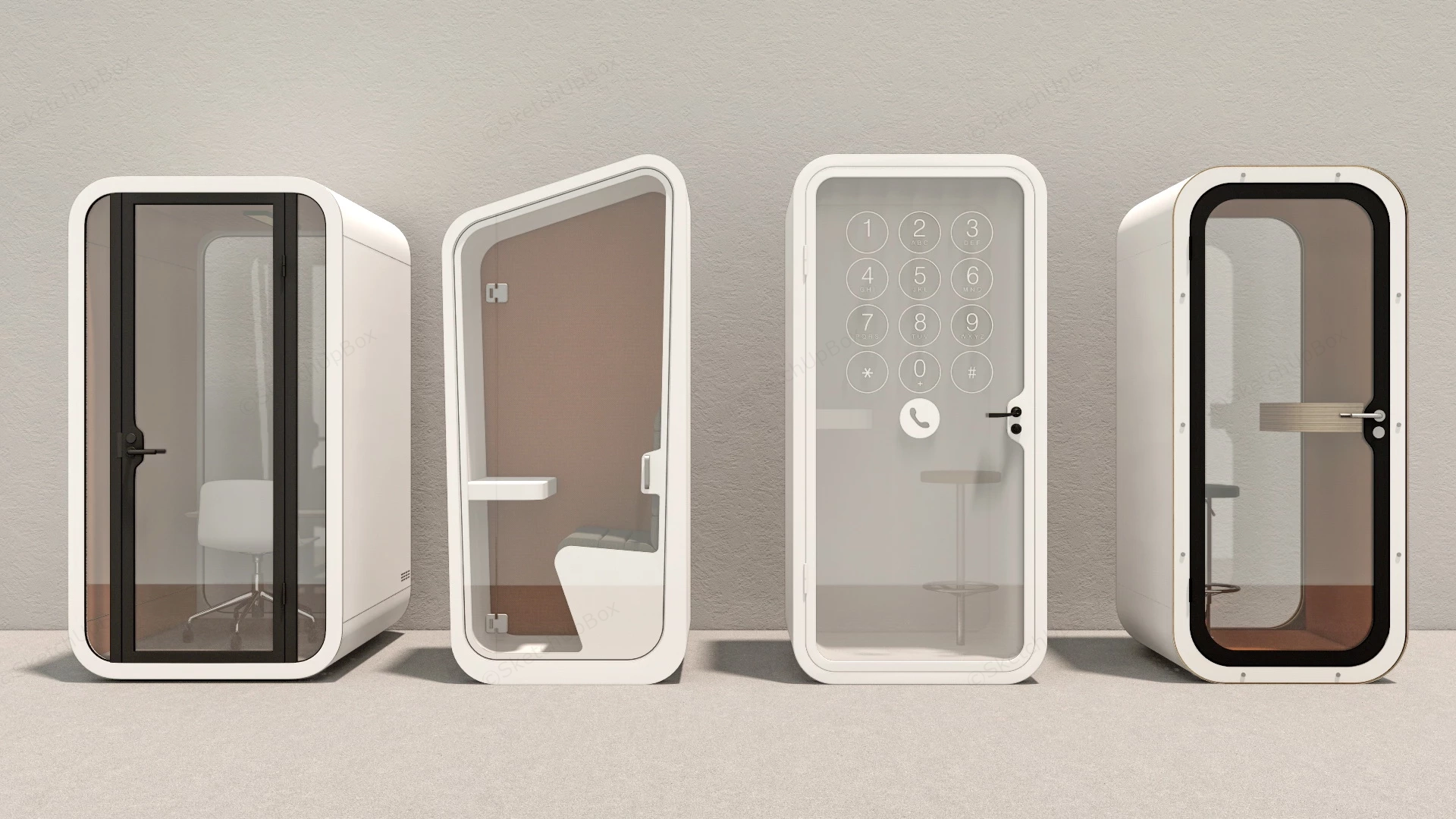 Silent Cabin Soundproof Booth sketchup model preview - SketchupBox