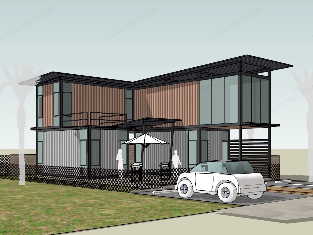 Ship Container Home sketchup model preview - SketchupBox