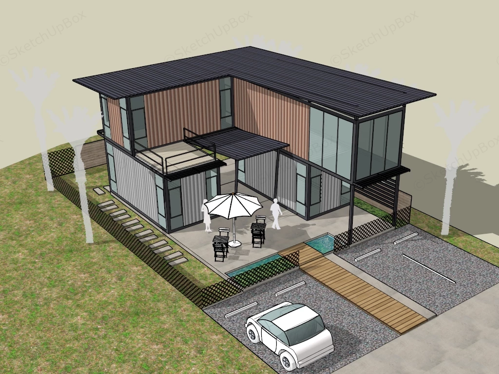 Ship Container Home sketchup model preview - SketchupBox