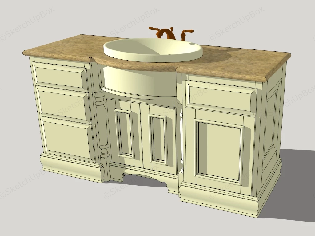 Bathroom Basin Cabinet sketchup model preview - SketchupBox