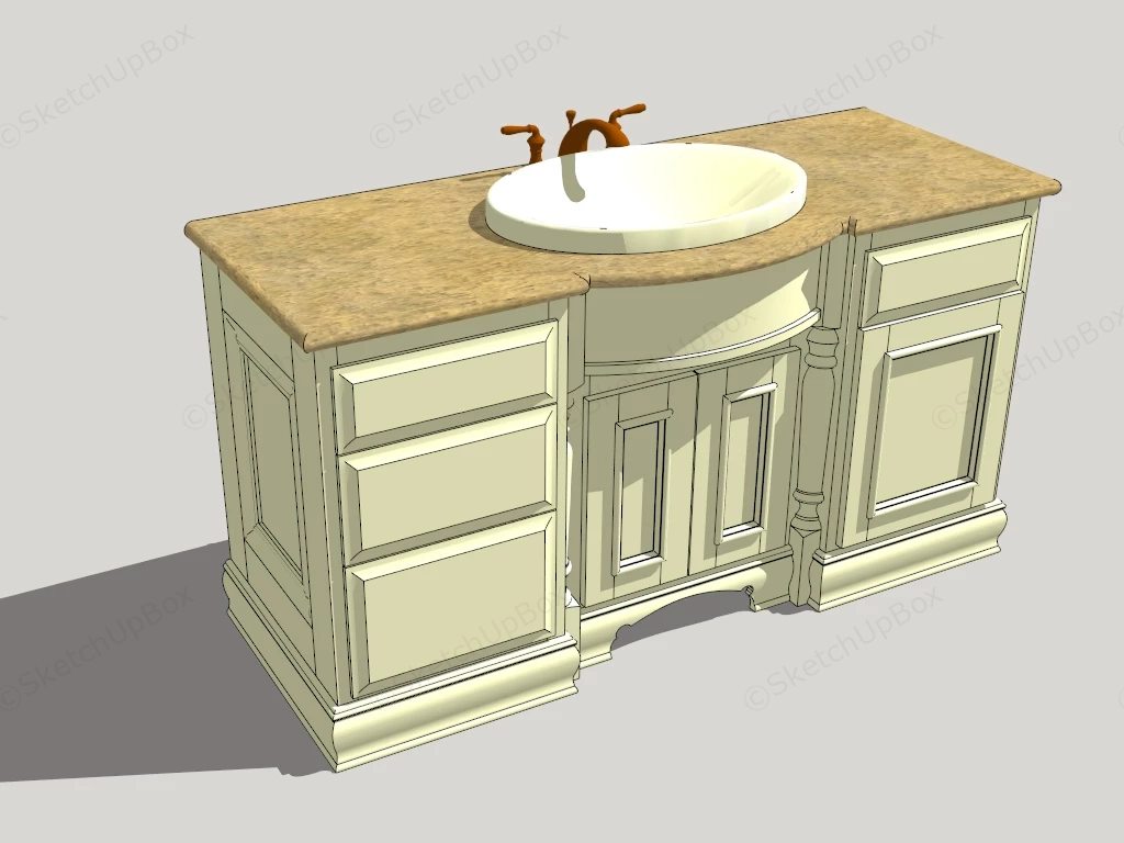 Bathroom Basin Cabinet sketchup model preview - SketchupBox