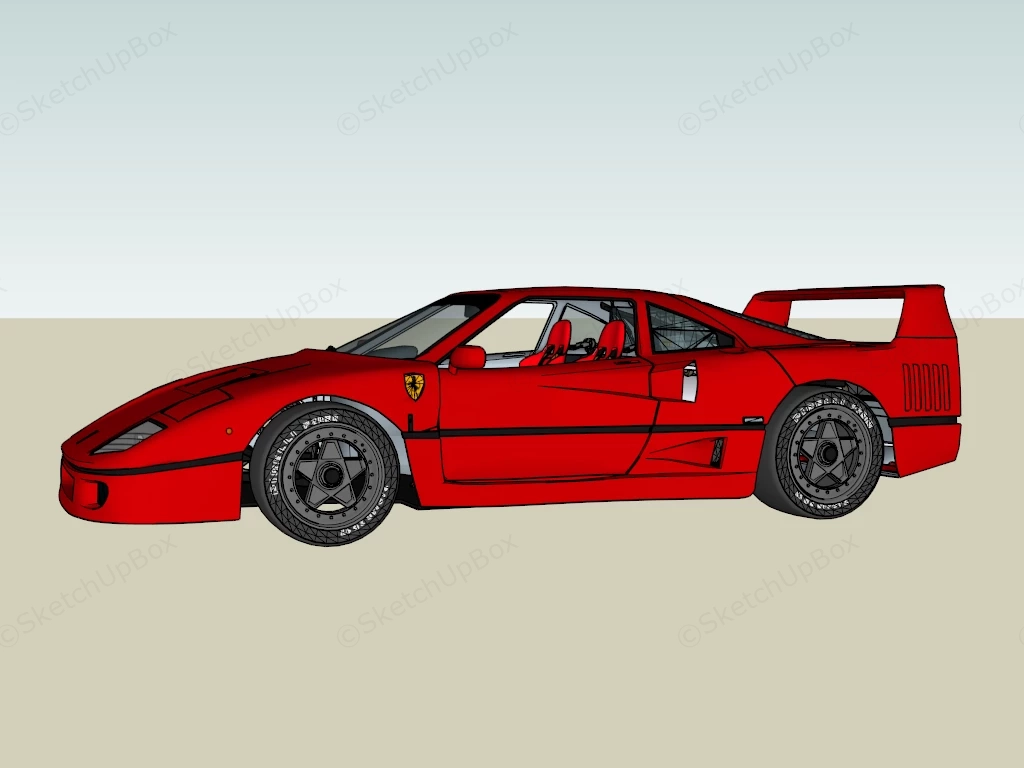 Ferrari F40 sketchup model preview - SketchupBox
