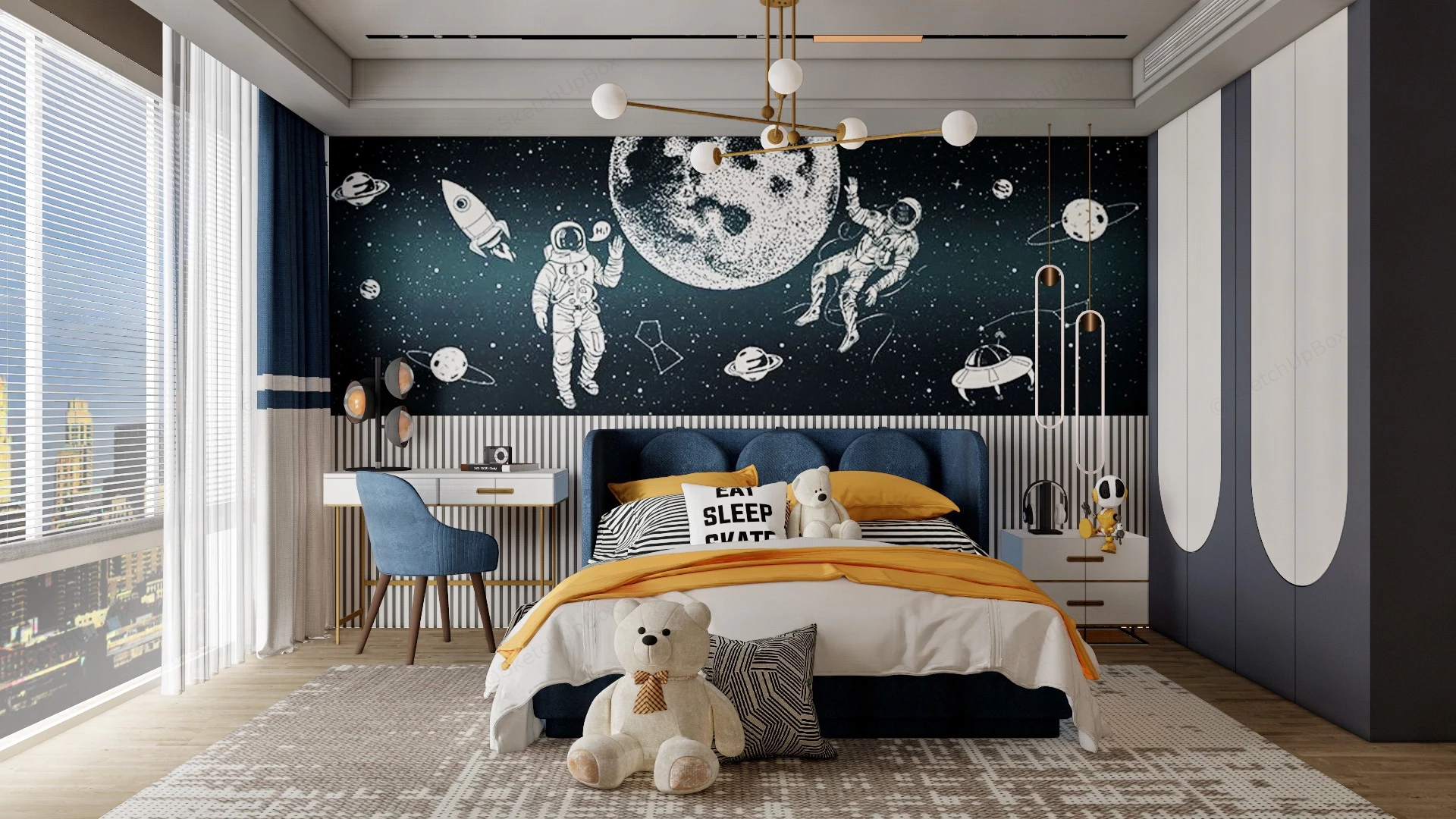 Kids Space Room Decor sketchup model preview - SketchupBox