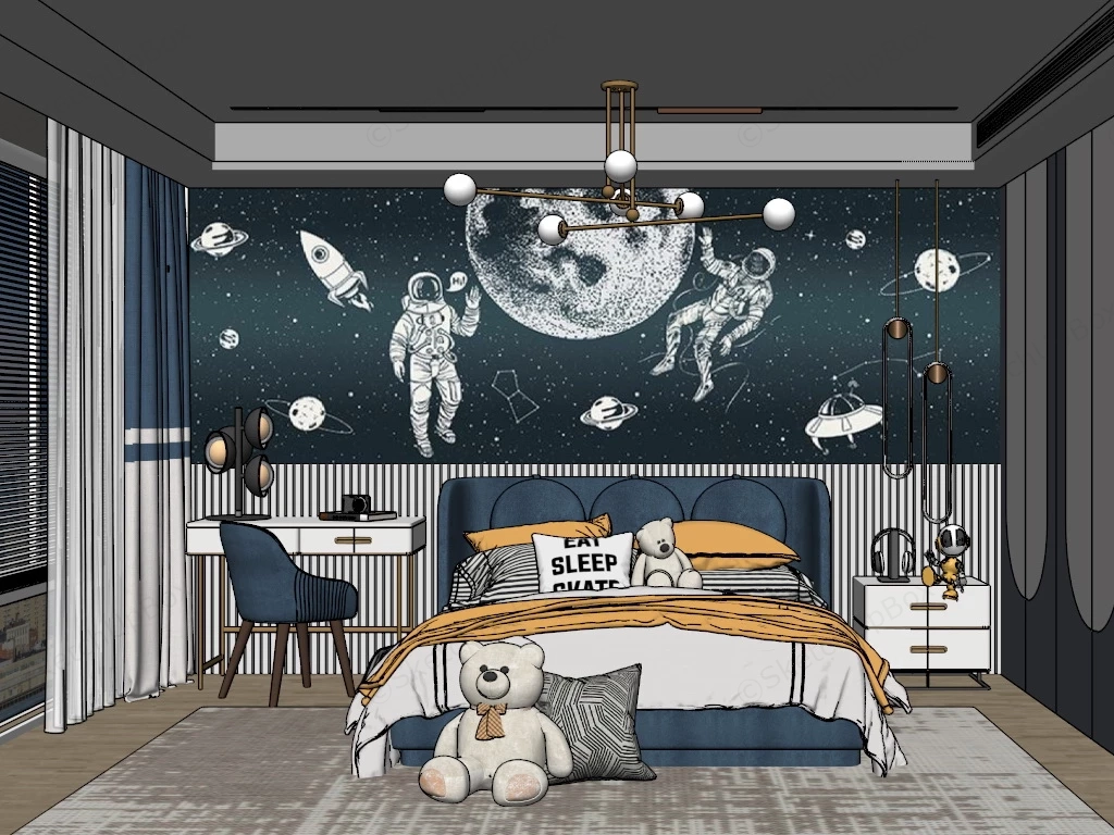 Kids Space Room Decor sketchup model preview - SketchupBox