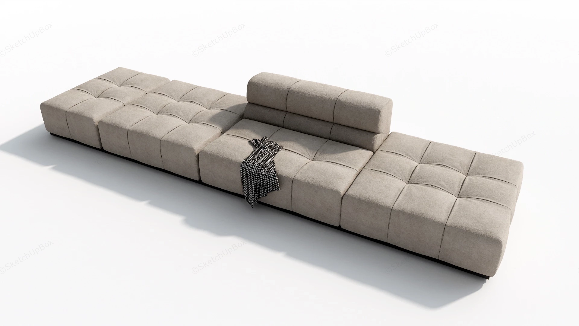 Modern Extra Long Sofa sketchup model preview - SketchupBox