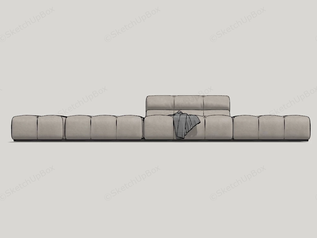 Modern Extra Long Sofa sketchup model preview - SketchupBox
