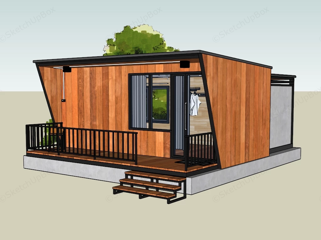 Small Wood Cottage sketchup model preview - SketchupBox