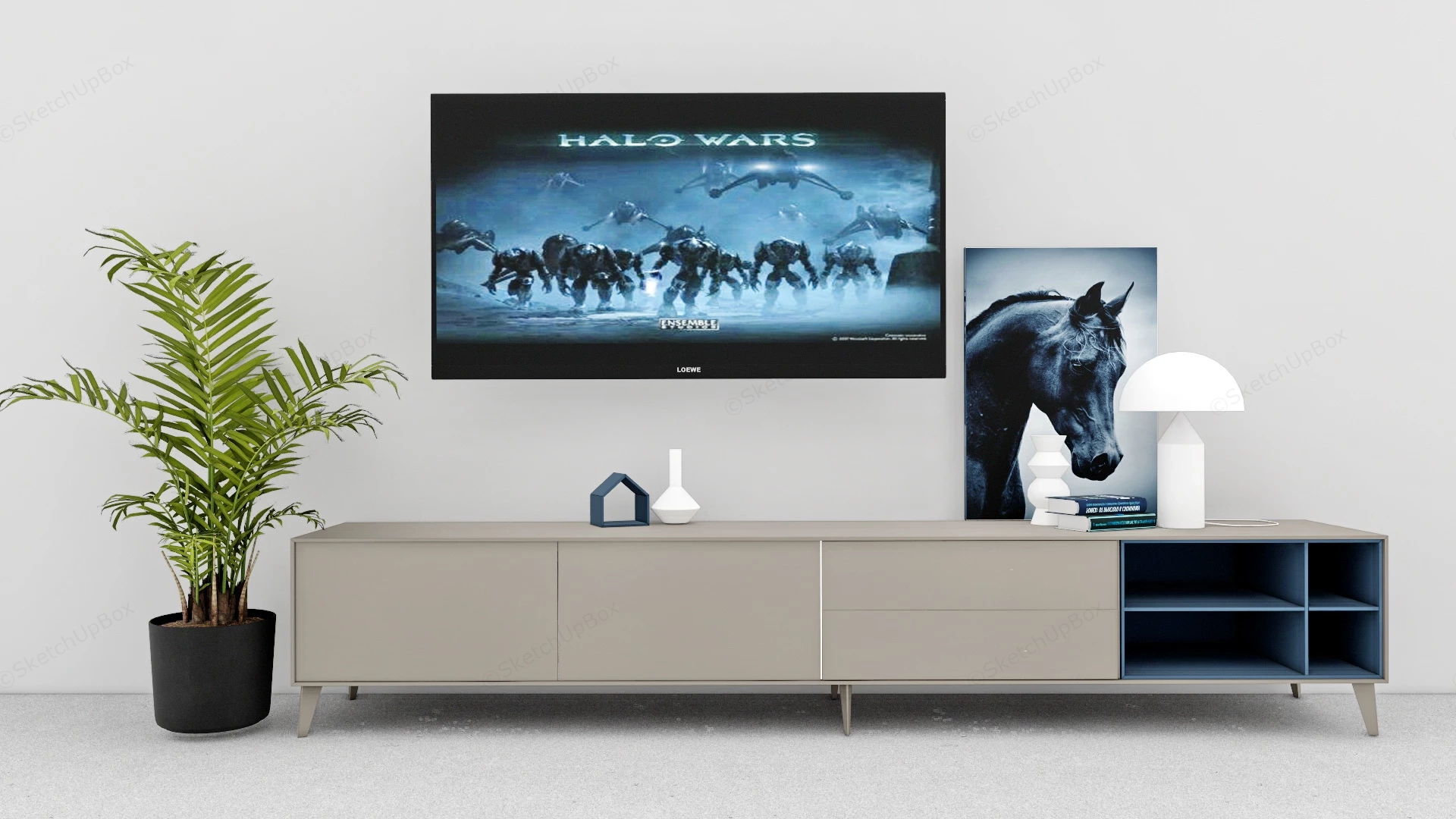 Modern Minimalist TV Cabinet sketchup model preview - SketchupBox