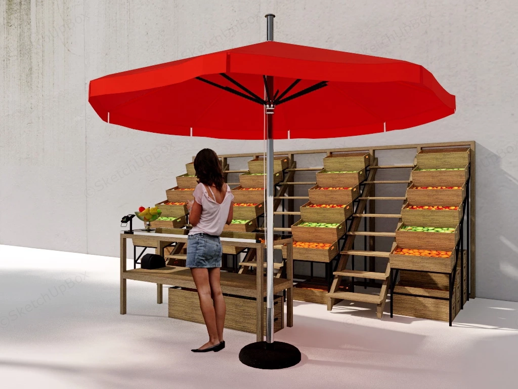 Outdoor Fruit Display Stand sketchup model preview - SketchupBox