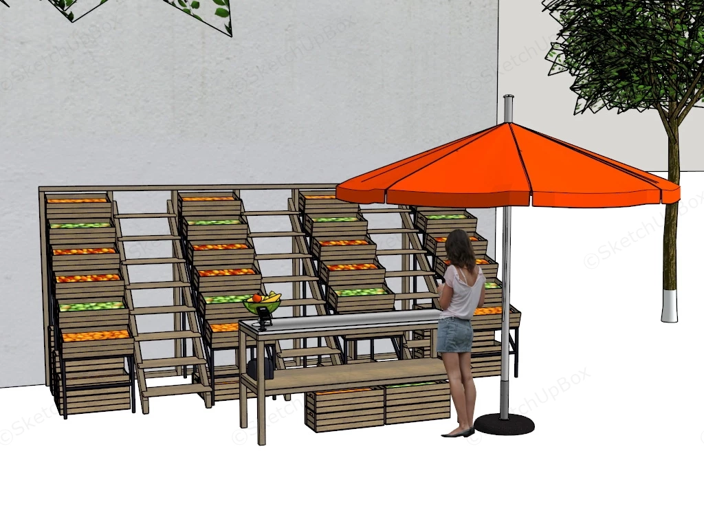 Outdoor Fruit Display Stand sketchup model preview - SketchupBox