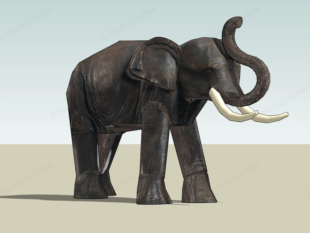 Bronze Elephant Sculpture sketchup model preview - SketchupBox