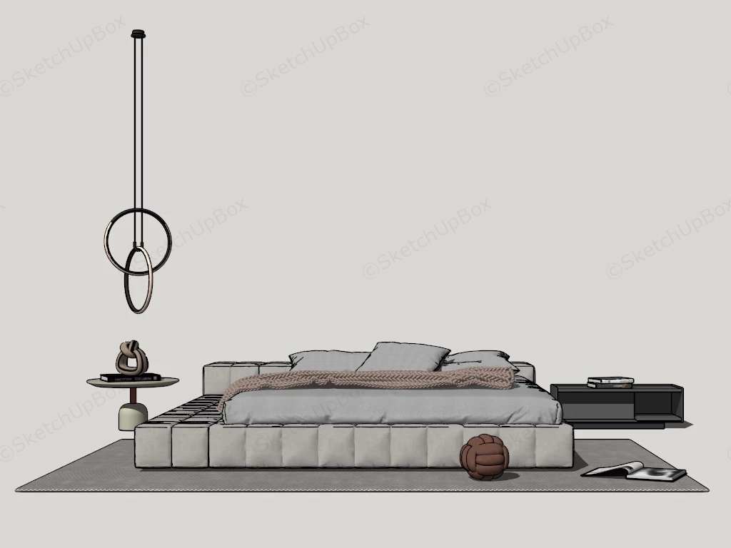 Upholstery Low Floor Bed sketchup model preview - SketchupBox