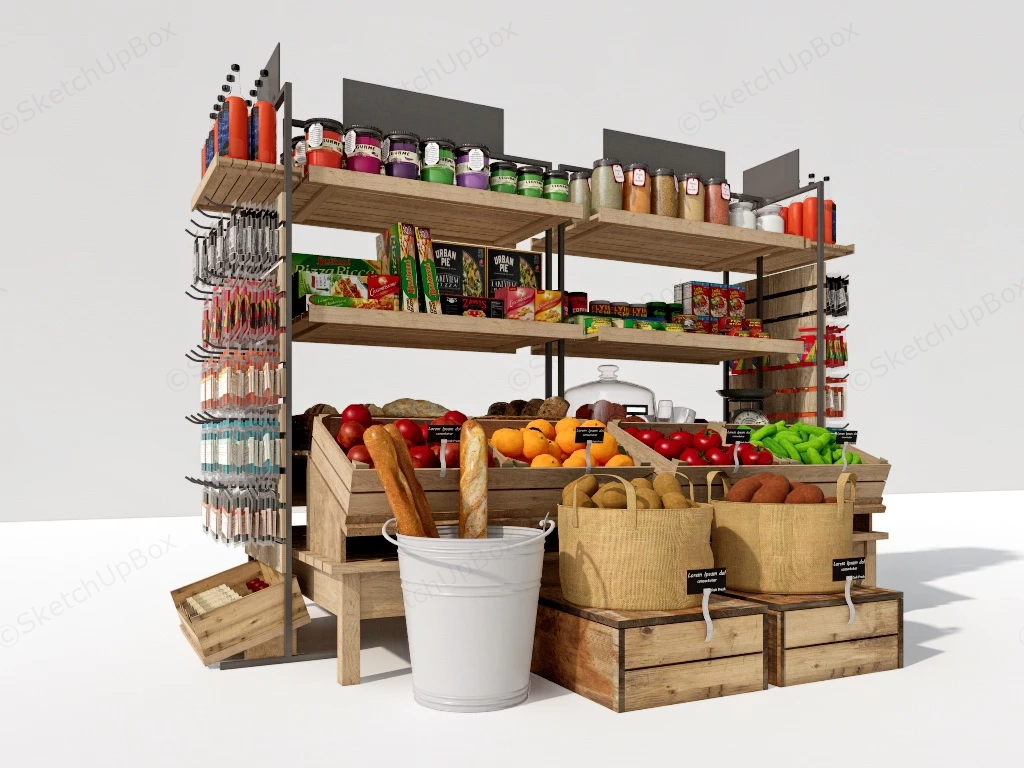 Grocery Store Display Stand sketchup model preview - SketchupBox