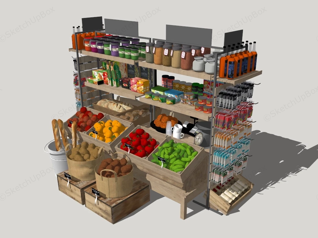 Grocery Store Display Stand sketchup model preview - SketchupBox
