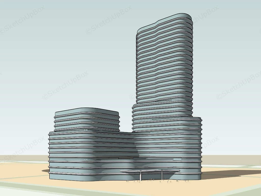 Modern Luxury Hotel Concept Architecture sketchup model preview - SketchupBox