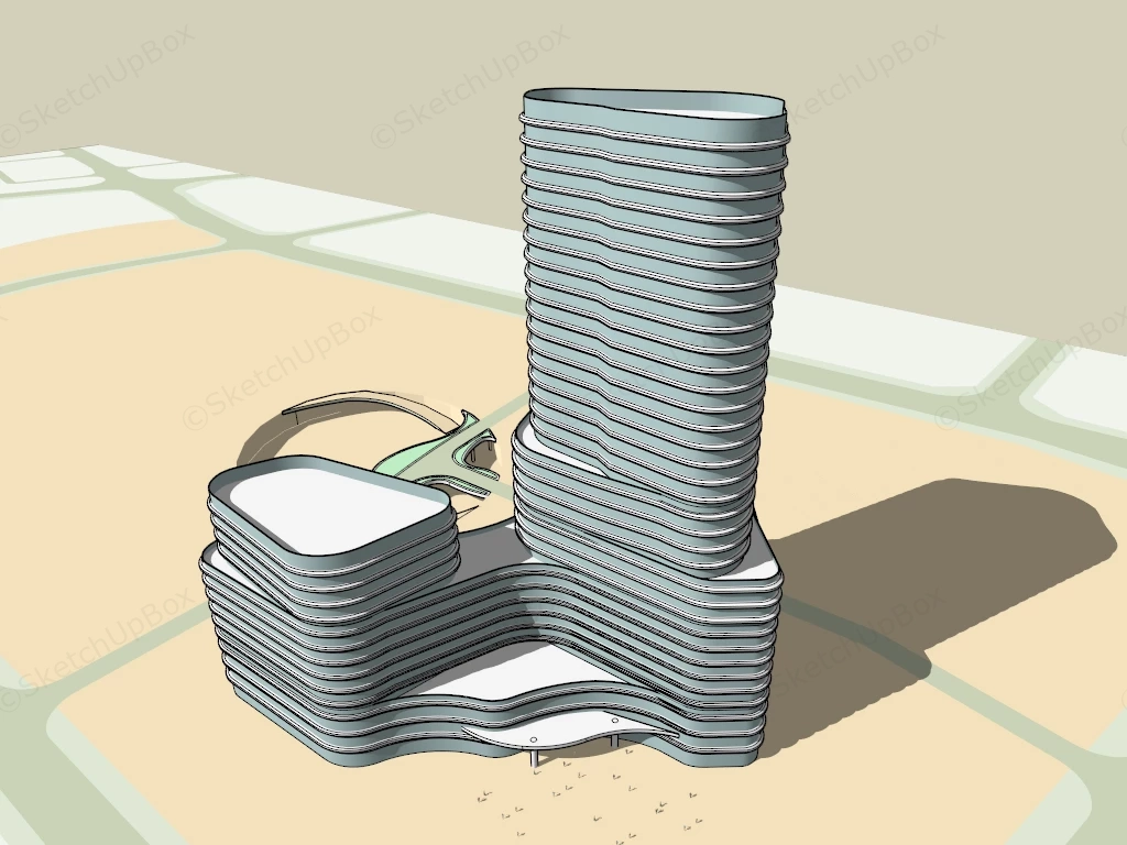 Modern Luxury Hotel Concept Architecture sketchup model preview - SketchupBox