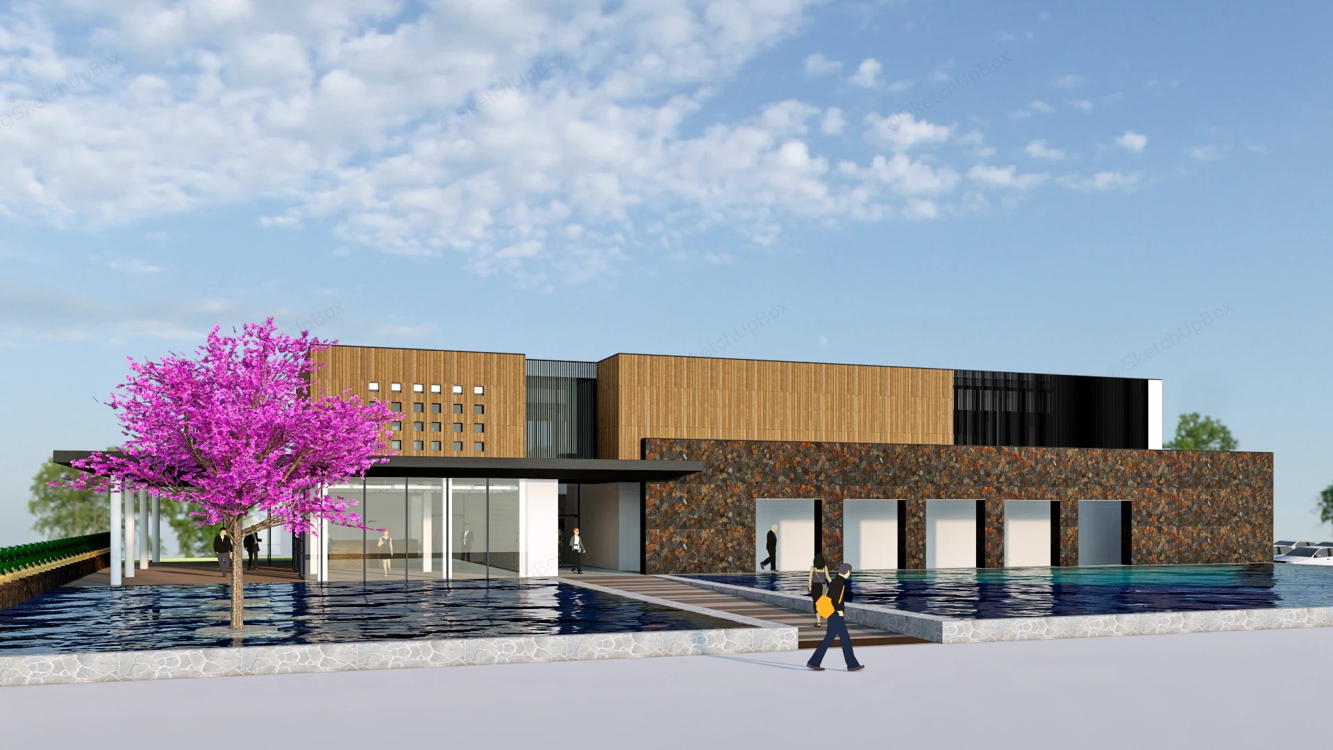 Art Gallery Exterior Building sketchup model preview - SketchupBox