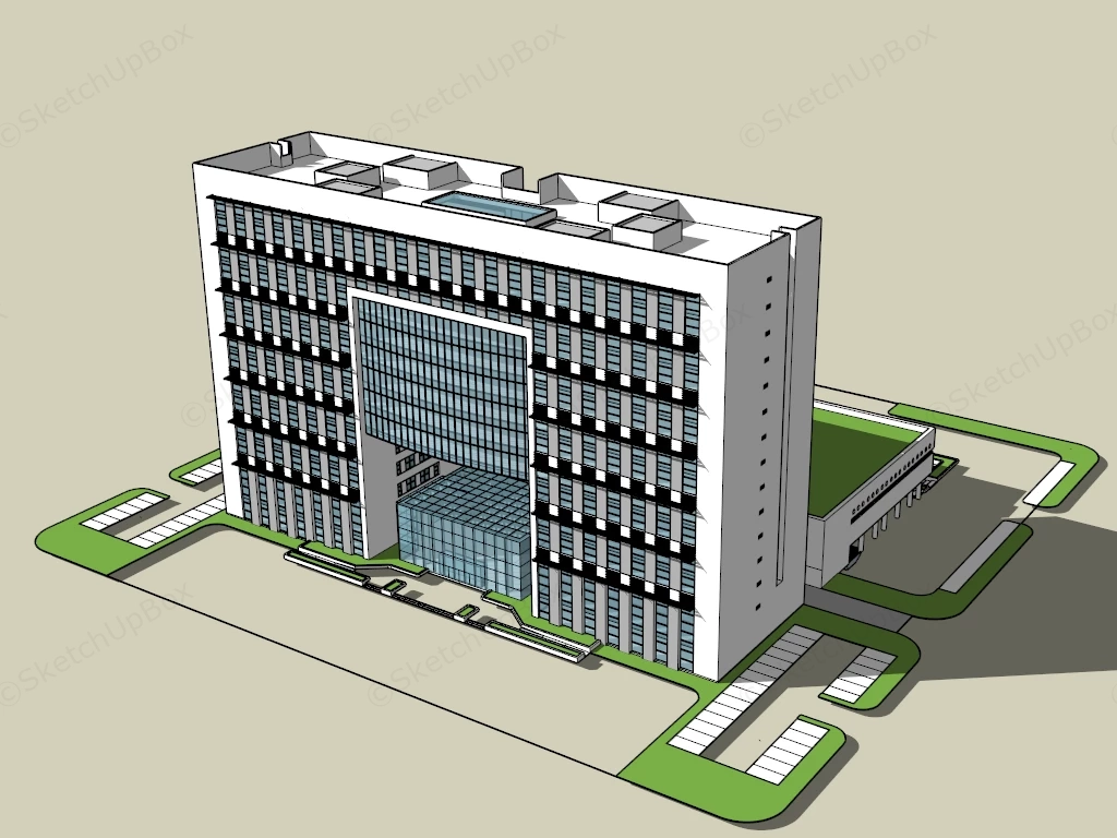 Modern Corporate Office Building sketchup model preview - SketchupBox