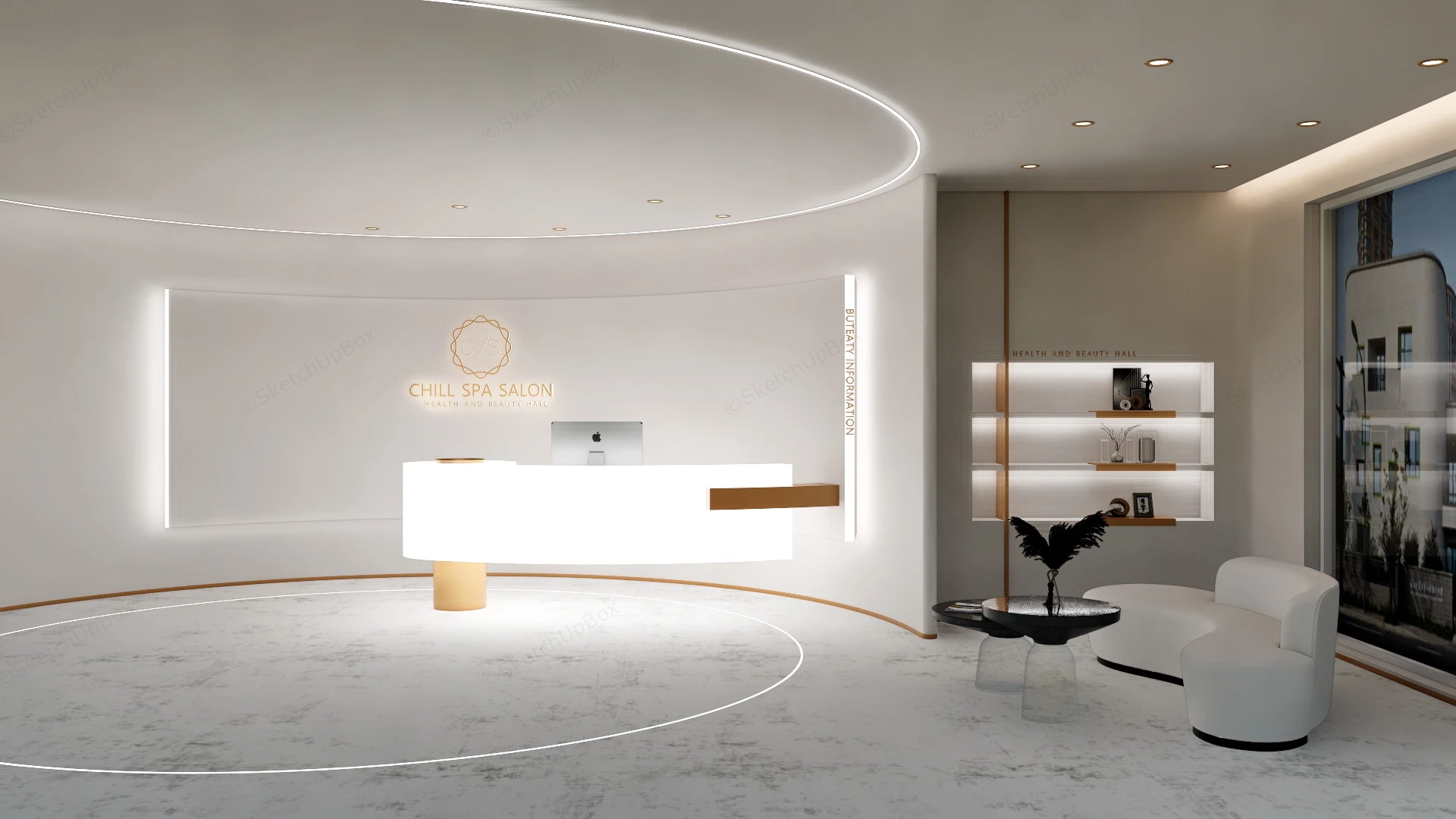 Beauty Salon Reception Desk sketchup model preview - SketchupBox