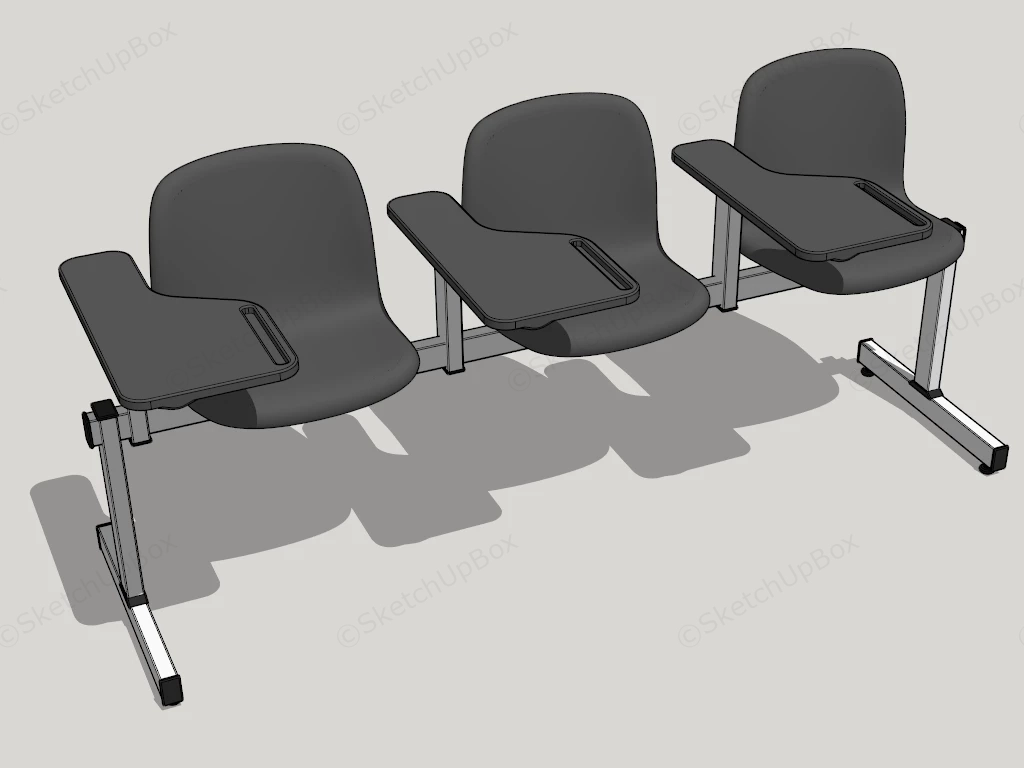 Office Seating Chair With Tray sketchup model preview - SketchupBox