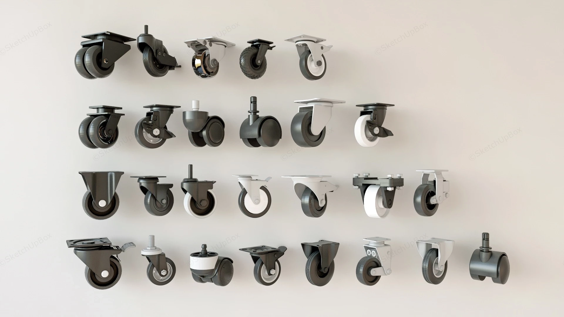 Caster Collection sketchup model preview - SketchupBox