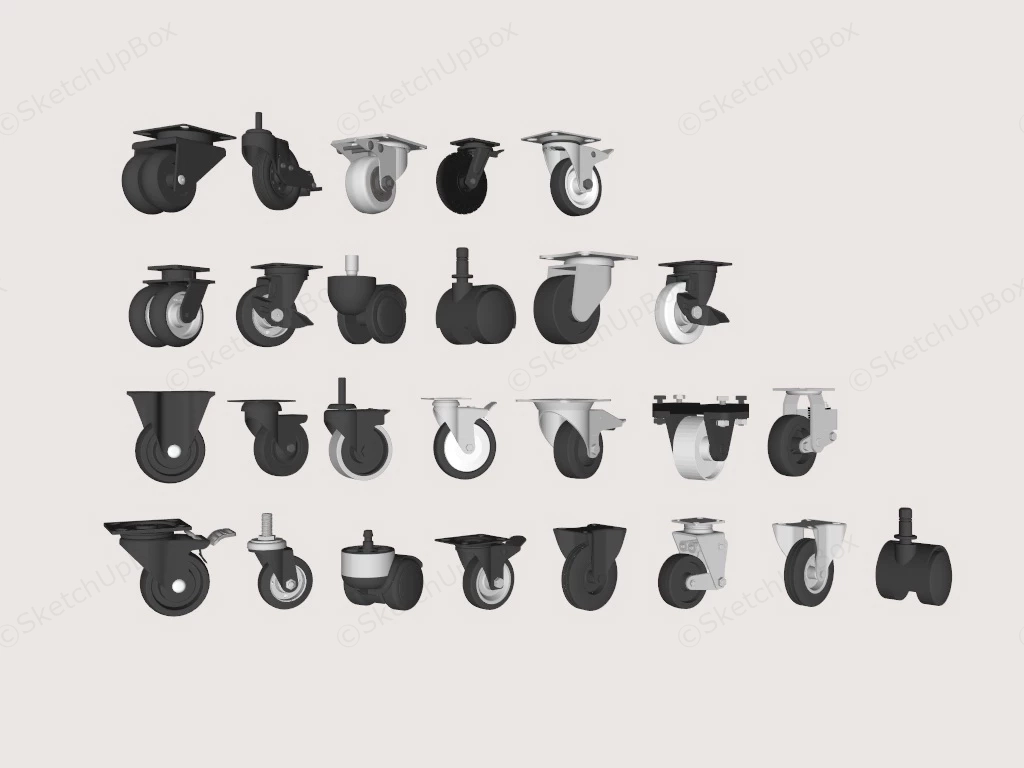Caster Collection sketchup model preview - SketchupBox