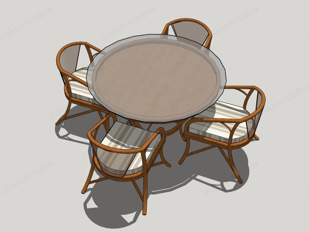 Round Patio Dining Set sketchup model preview - SketchupBox