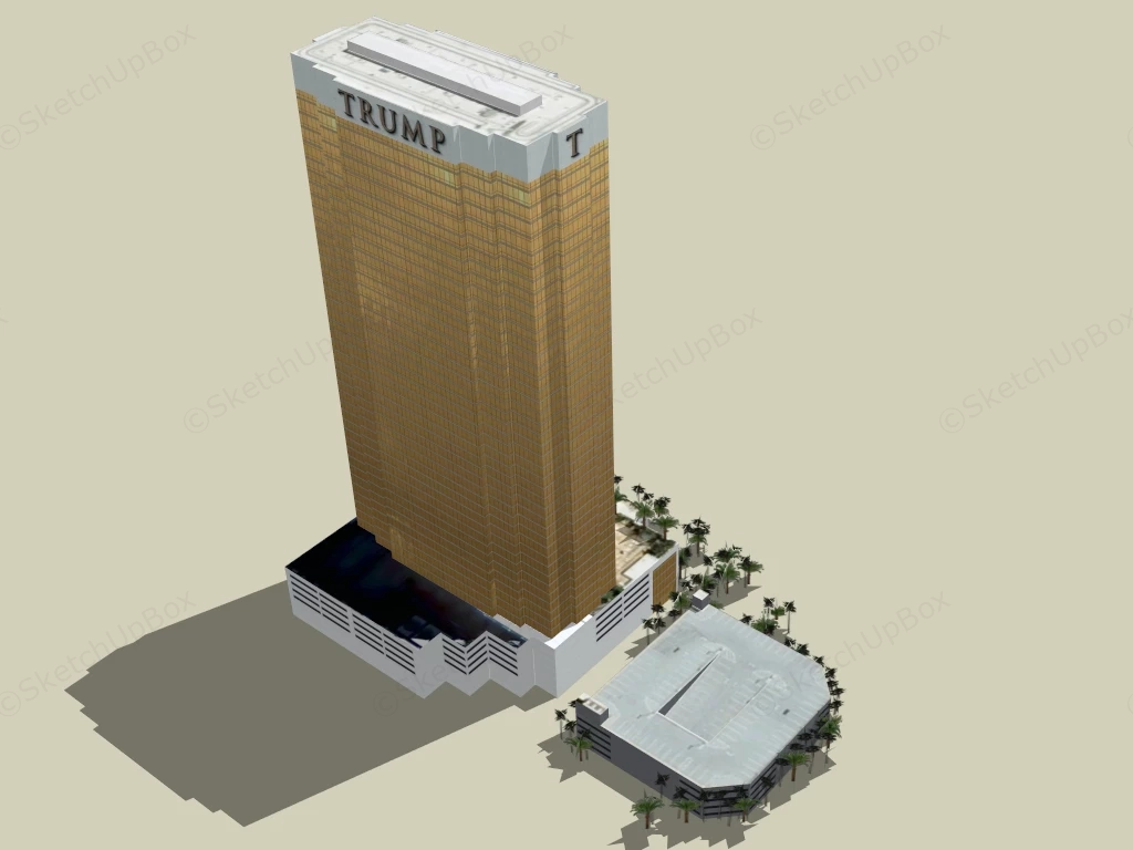 Donald Trump Hotel sketchup model preview - SketchupBox