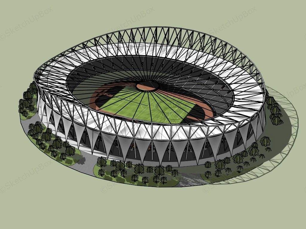 Olympic Stadium Architecture sketchup model preview - SketchupBox