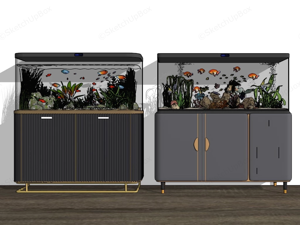 2 Fish Tank With Stand sketchup model preview - SketchupBox