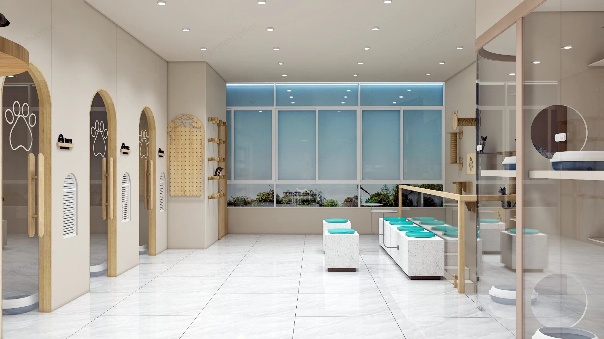 Indoor Cattery Design sketchup model preview - SketchupBox