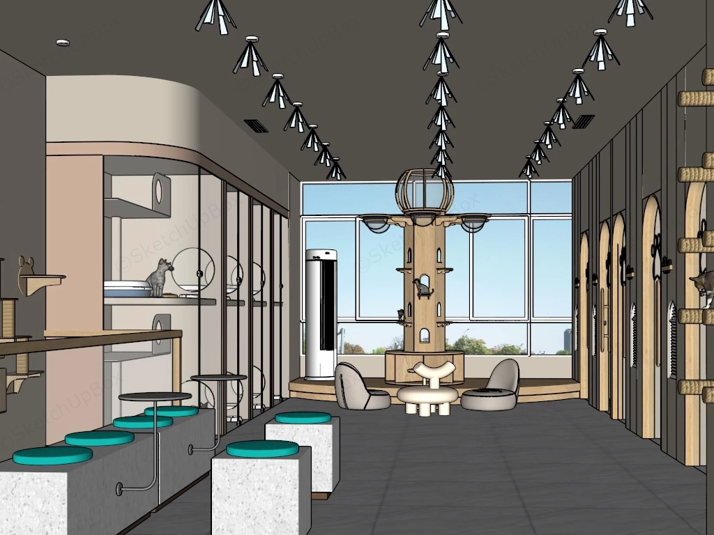 Indoor Cattery Design sketchup model preview - SketchupBox