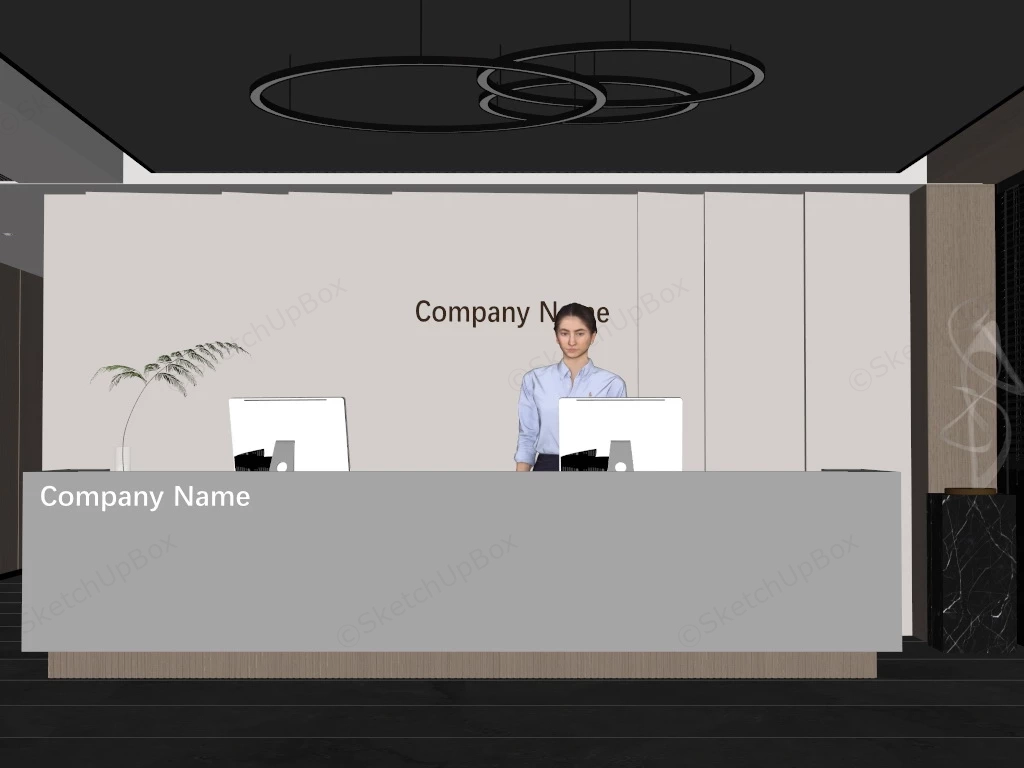 Front Office Reception Desk sketchup model preview - SketchupBox