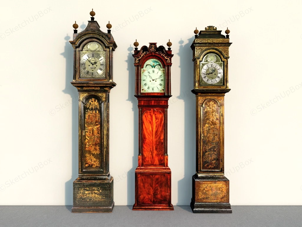 Antique Floor Standing Clocks sketchup model preview - SketchupBox